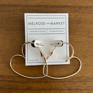 Melrose & Market Gold Heart Earrings NWT